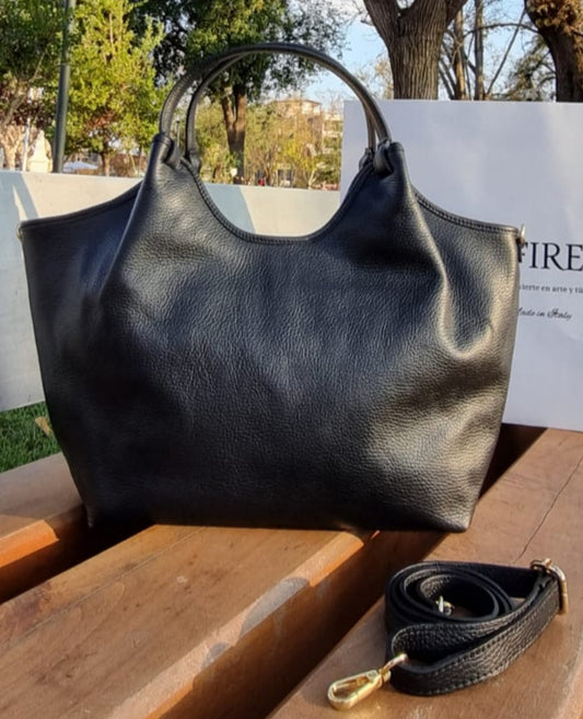 Cartera de cuero italiana auténtica estilo Tote, fabricada a mano por artesanos florentinos.