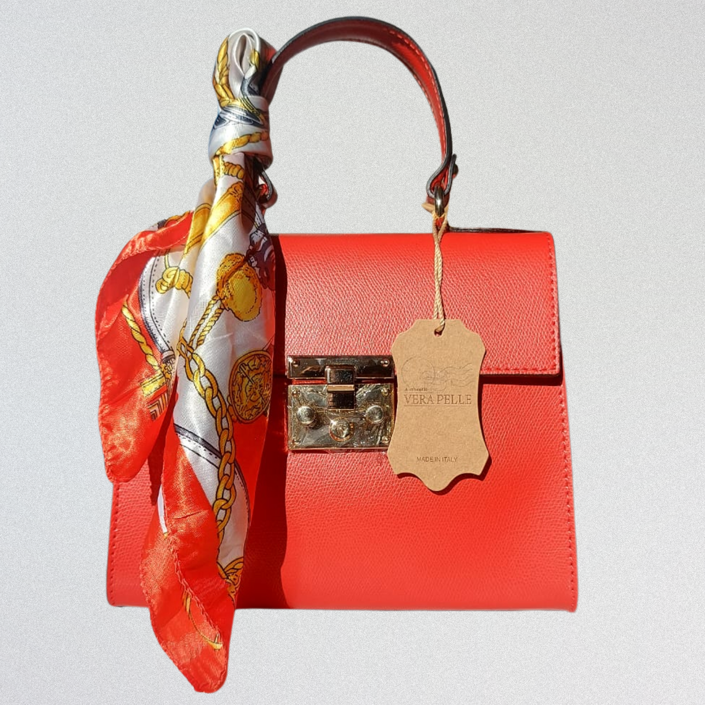 Bella Mini Tote – Rojo Coral Intenso