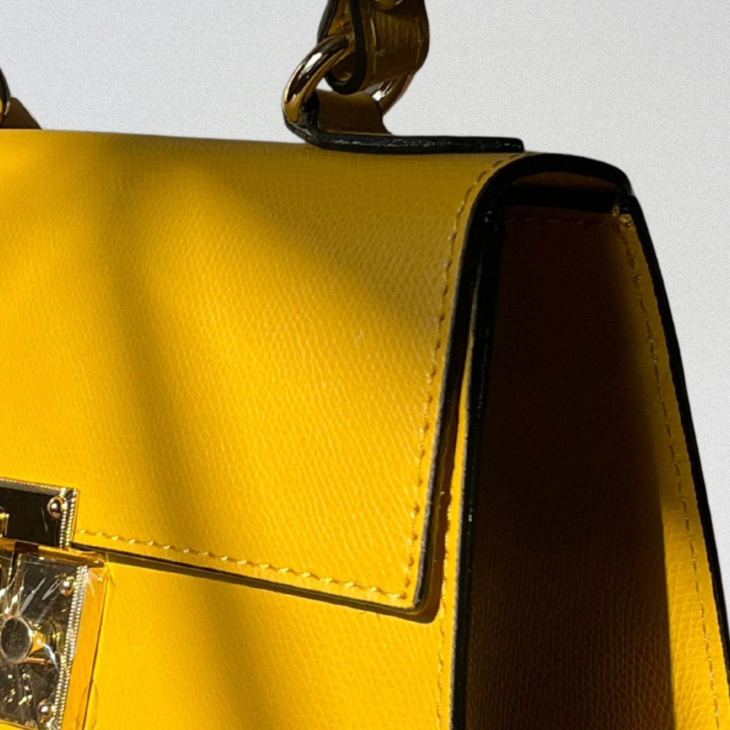 Bella Mini Tote Cuero – Mostaza Real