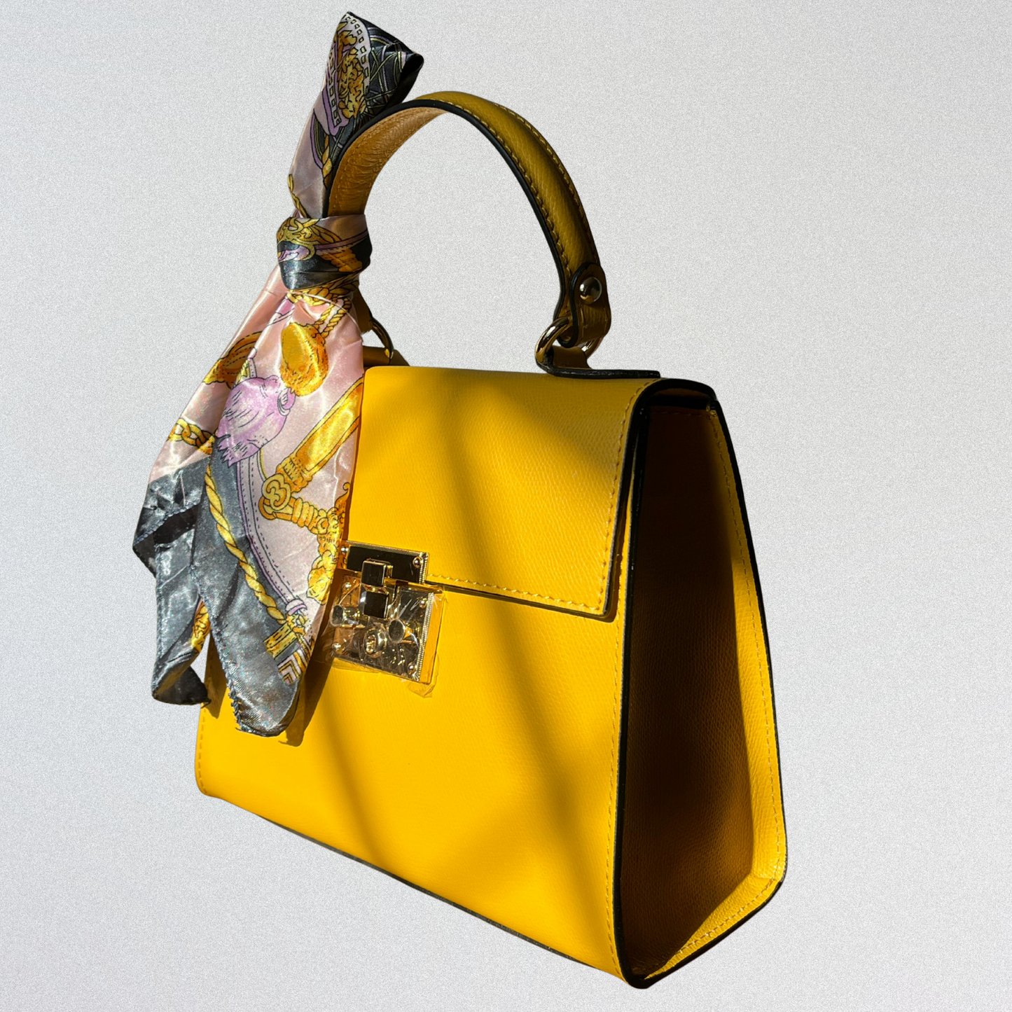 Bella Mini Tote Cuero – Mostaza Real