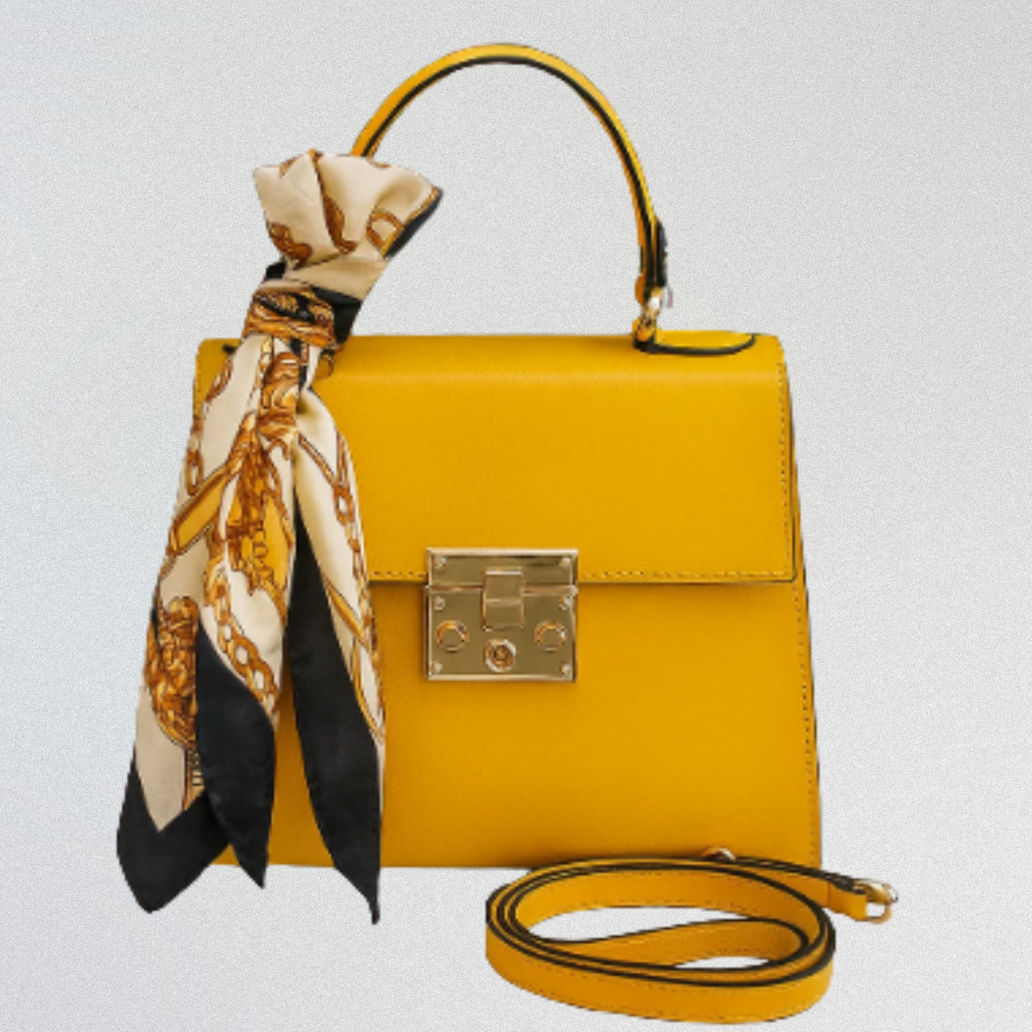Bella Mini Tote Cuero – Mostaza Real